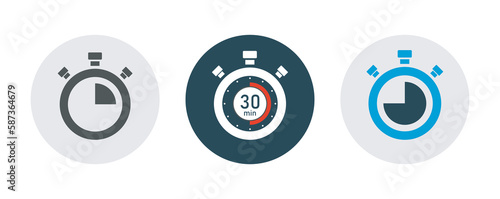 Stopwatch icons are designed in a simple. stop watch timer flat vector icon for apps and websites. easy to change colour and size in vector illustration