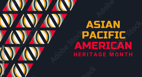 Asian American and Pacific Islander Heritage Month. Vector banner for ads, social media, card, poster, background.