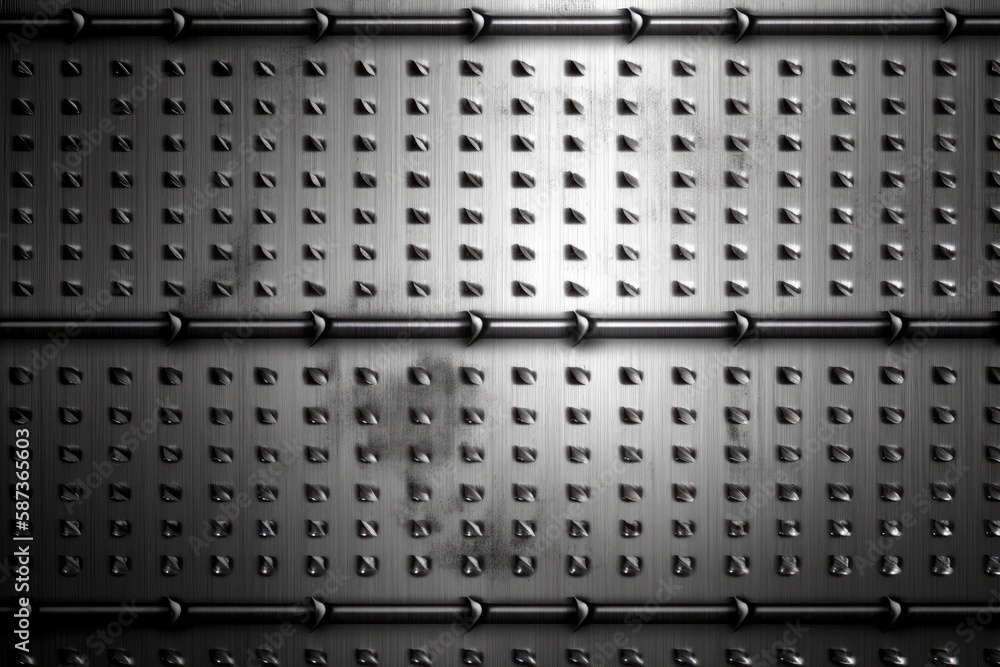 metallic background with rivets and rivet holes. Generative AI metallic background with rivets and rivet holes. Generative AI
