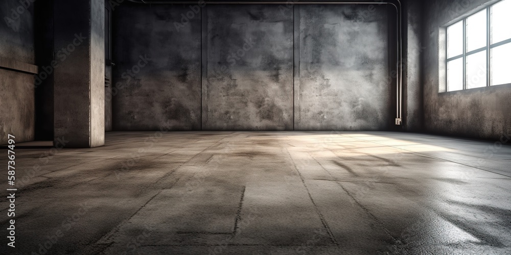 Empty modern style of room or space, generative ai Empty modern style of room or space, generative ai