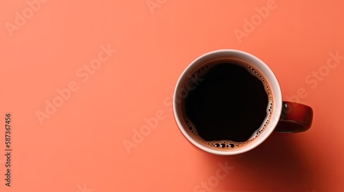 Top view cup of coffee   digital ai art