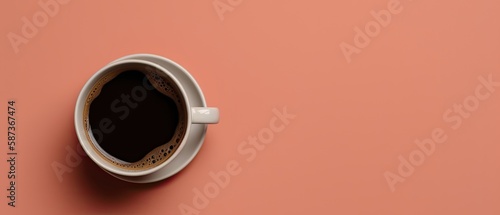 Top view cup of coffee , digital ai art