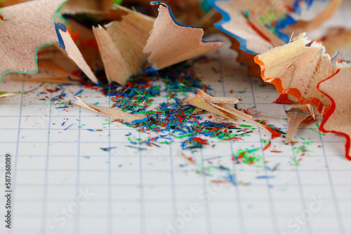 A pile of shavings left after pencils sharpening