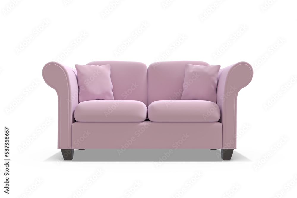 3d illustration of purple sofa 3d illustration of purple sofa