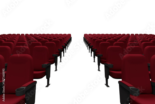 Red chairs arranged against white background © vectorfusionart