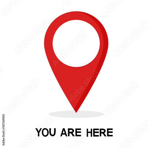 You Are Here Location Pointer on transparent background.