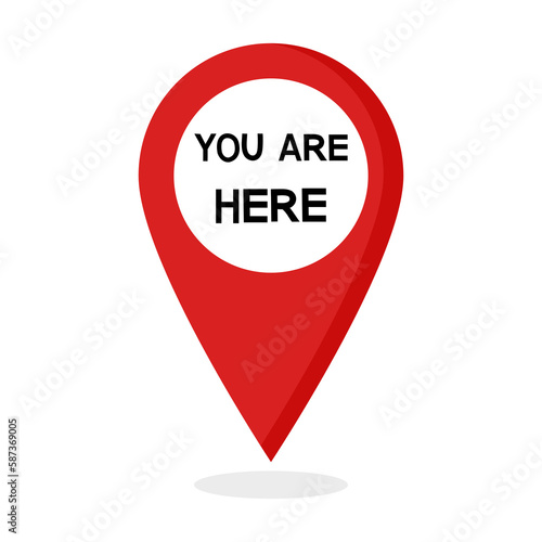 You Are Here Location Pointer on transparent background.