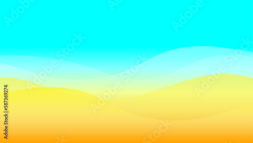 Abstract beach background for design, gradient with summer colors and waves