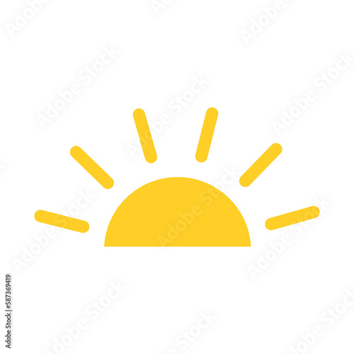 sun icon on transparent background.