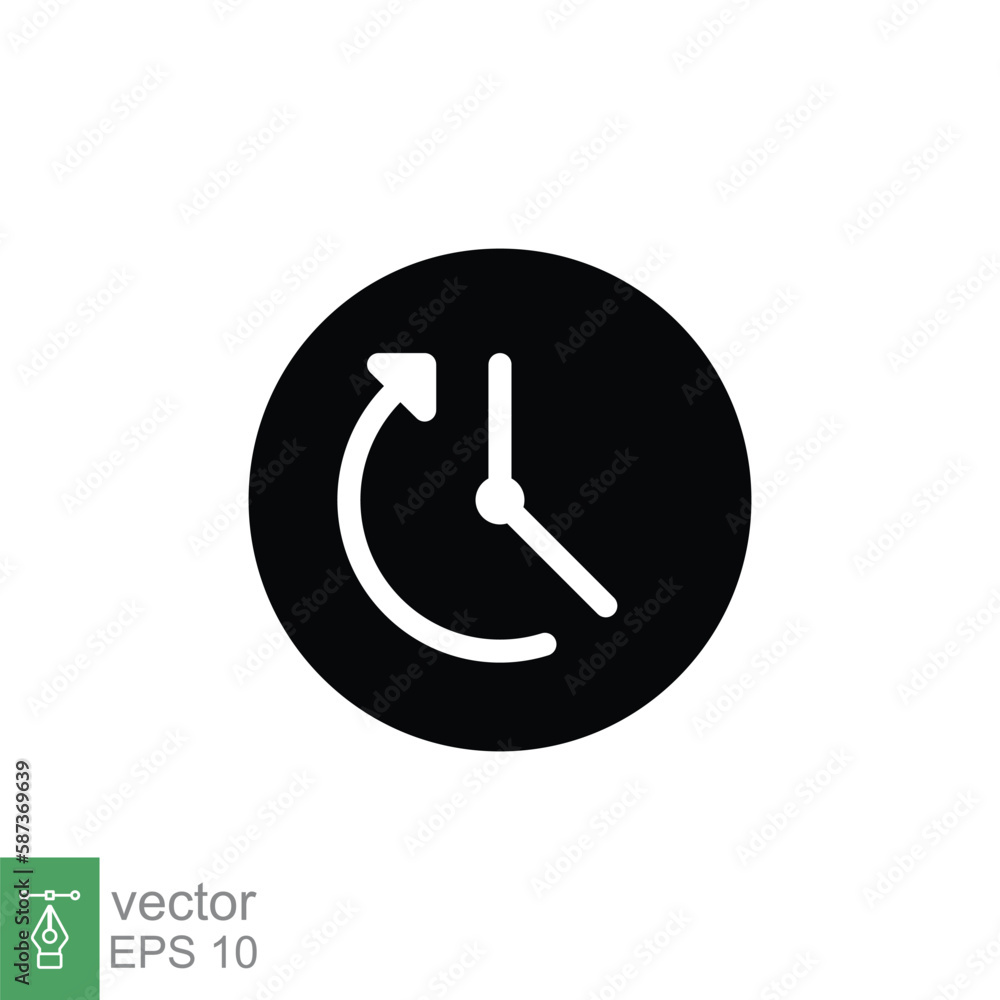Clock time period with arrow icon. Timer, minute, countdown concept
