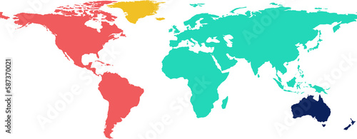 Graphic image of colorful world map