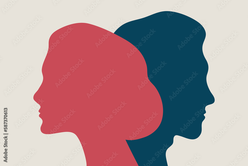 Сoncept of divorce, quarrel between man and woman