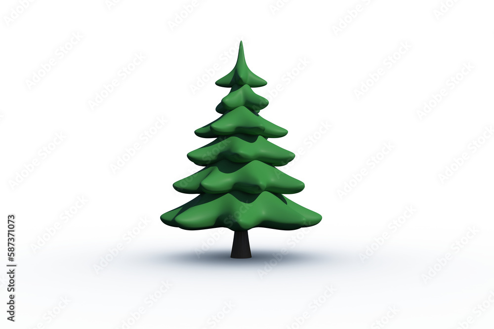 Digitally generated green fir tree Digitally generated green fir tree