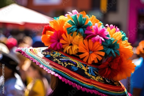 Cinco de Mayo with colorful decorations, traditional Mexican symbols, and party elements, perfect for holiday and cultural celebrations, Generative AI