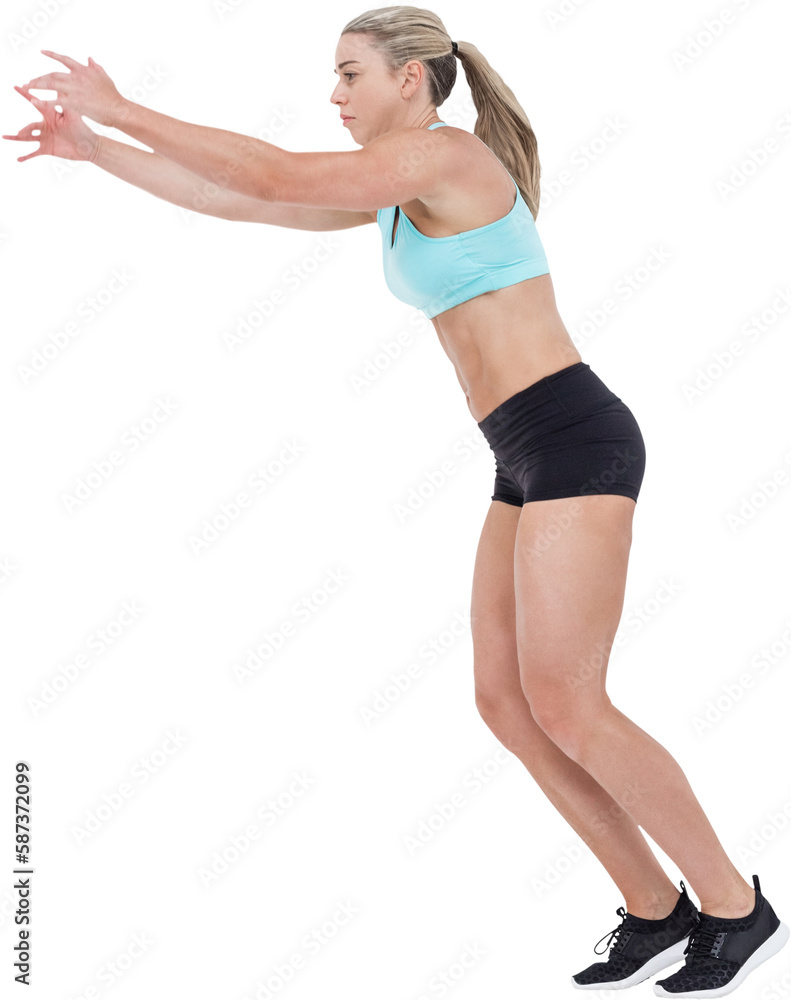 Female athlete jumping Female athlete jumping