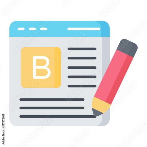 Writing Blog Flat Icon