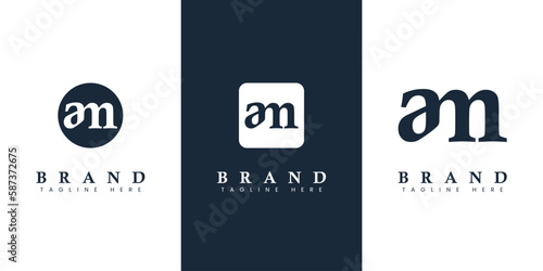 Modern and simple Lowercase AM Letter Logo, suitable for any business with AM or MA initials.