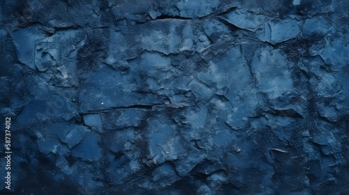 Dark Blue Rough Grainy Stone or Concrete Wall Texture Background