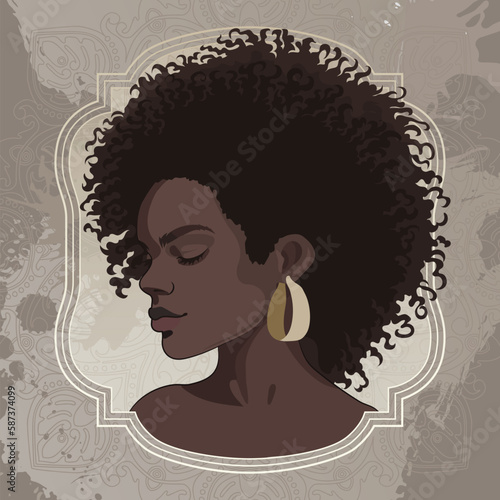Portrait of a beautiful african girl with short curly hair