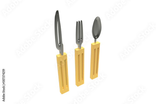 Silverware with wooden handle