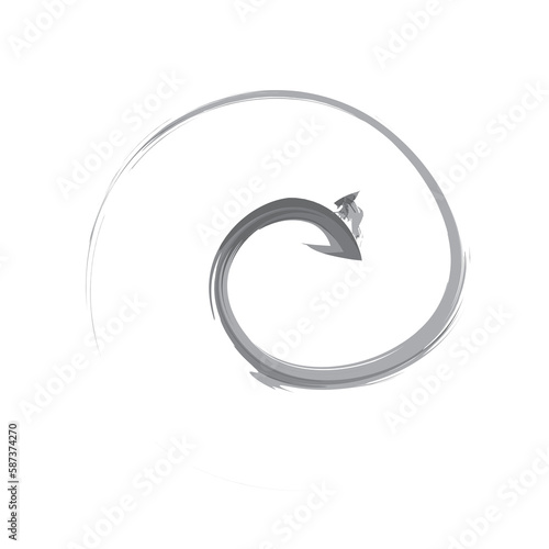 Digitally generated image of gray spiral arrow symbol 