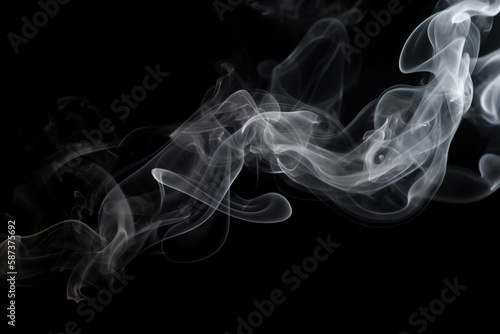 a black background with smoke coming out of the top of it and the bottom of the smoke coming out of the bottom of the frame. generative ai