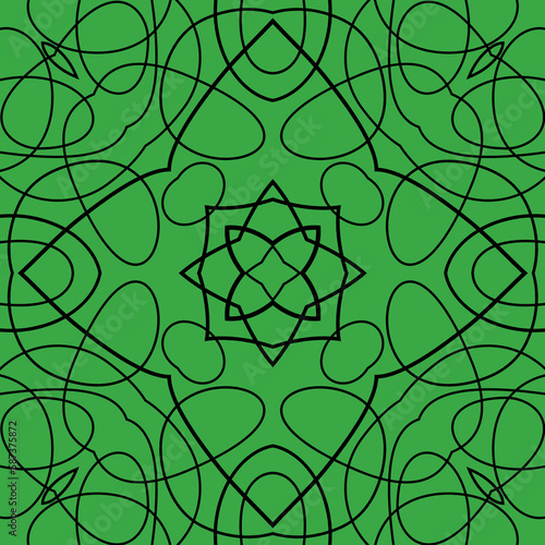 Seamless geometrical tile pattern, symmetric print.
