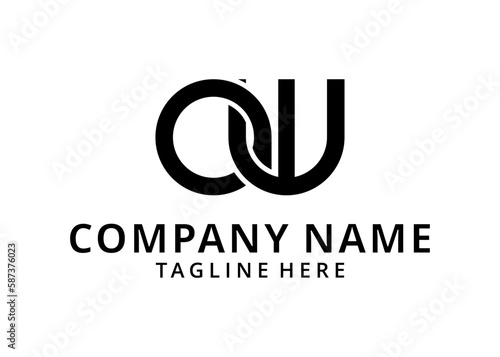 initial letter AW or OW linked circle lowercase monogram logo