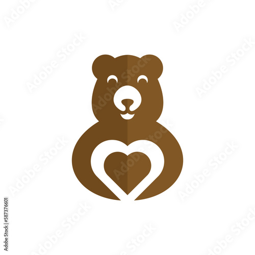 Bear cute love luxury modern logo