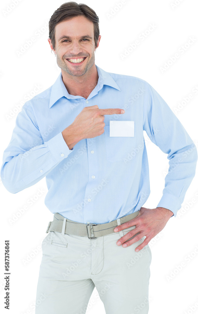 Confident businessman pointing over white background Confident businessman pointing over white background