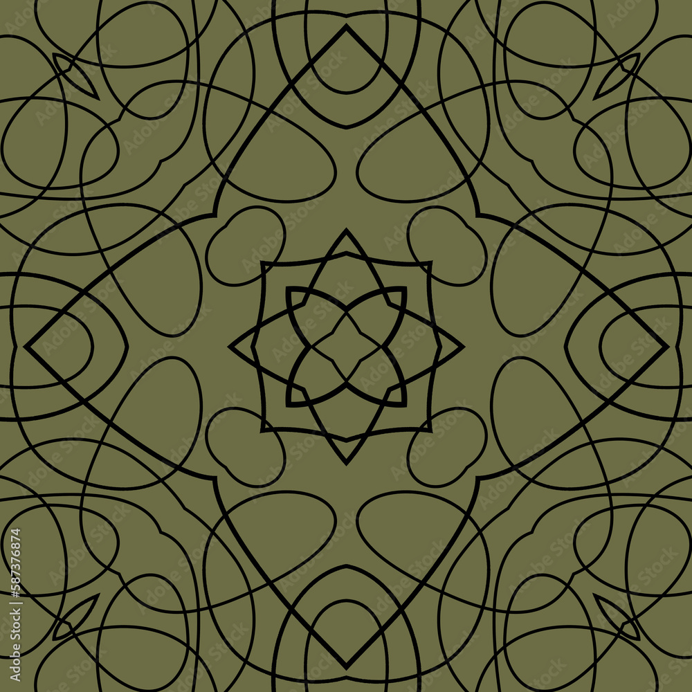 Seamless geometrical tile pattern, symmetric print. Seamless geometrical tile pattern, symmetric print.