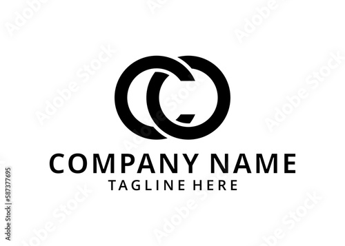 initial letter co linked circle lowercase monogram