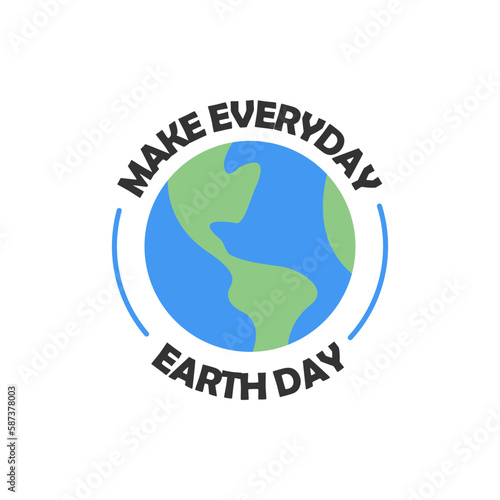 Earth day badge. Save the planet sticker. World Environment Day symbol.