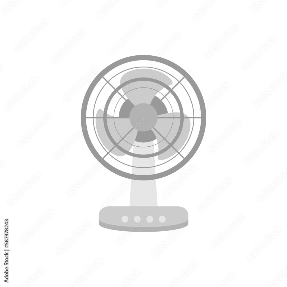 electric fan flat design vector illustration isolated on white background