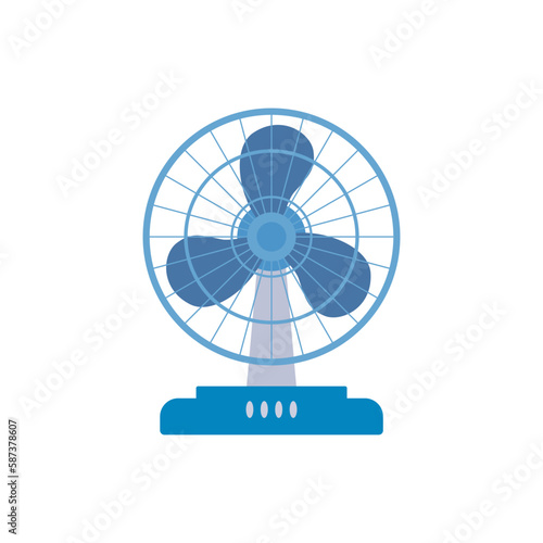 electric fan flat design vector illustration isolated on white background photo