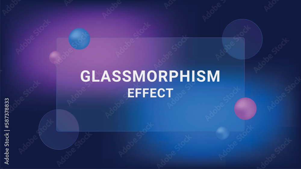 Glassmorphism layout template, blurred banner design, realistic glass ...