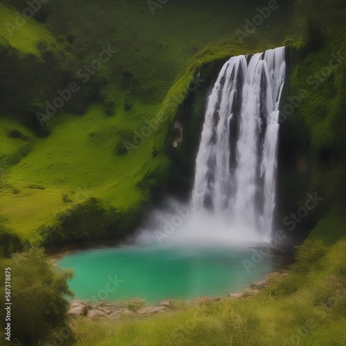 waterfall in the mountains