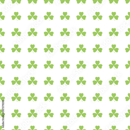 St Patrick’s Day shamrock symbols decorative elements seamless pattern with clover
