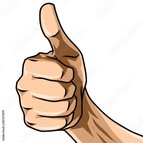 Finger thump up illustration on transparent background
