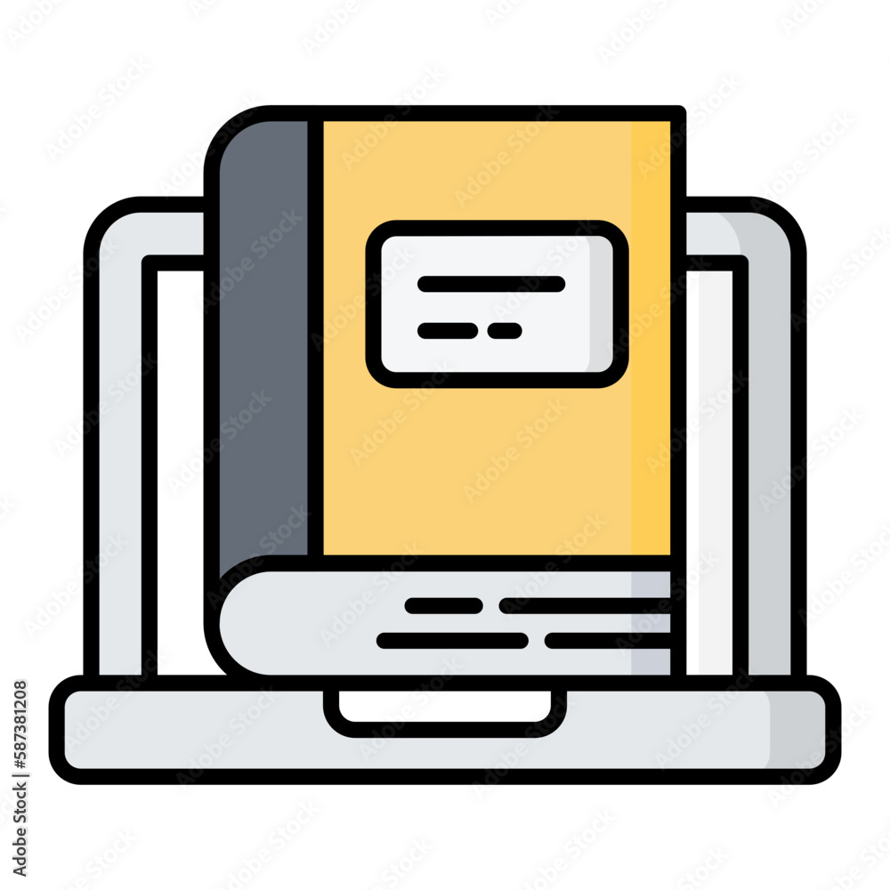 Ebook Line Color Icon Ebook Line Color Icon