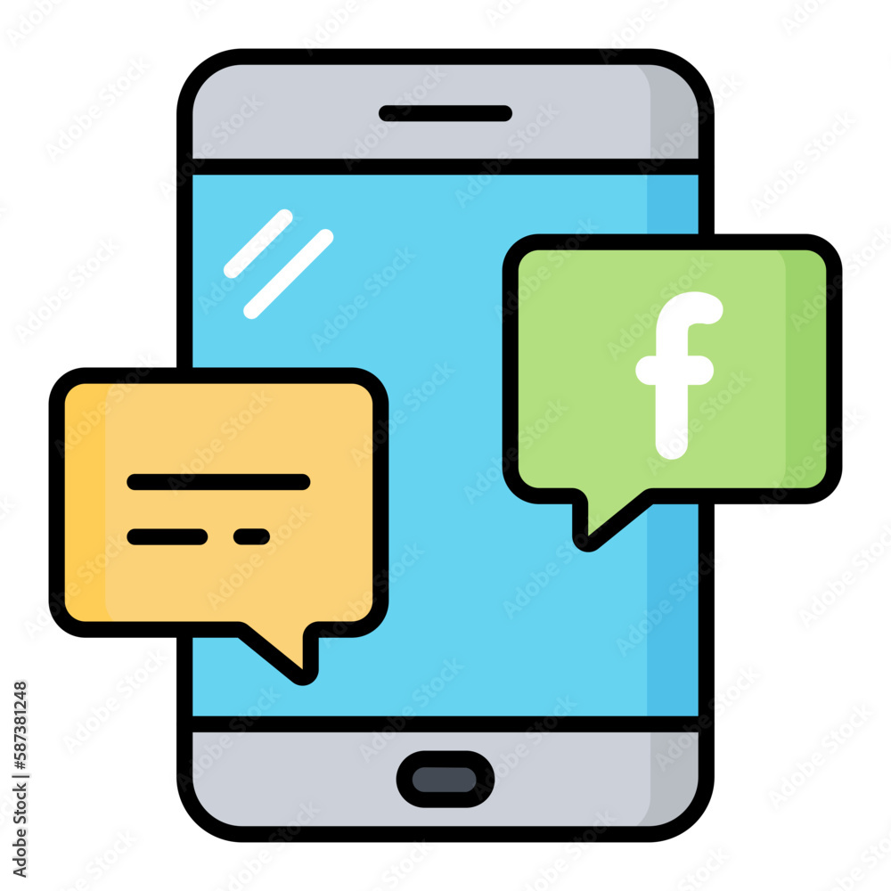 Social Media Line Color Icon Social Media Line Color Icon