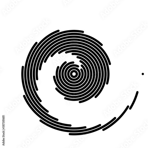 Editable stroke line spiral shape silhouette. Vector illustration image. Isolated on white background. Vortex swirl logo symbol sign.