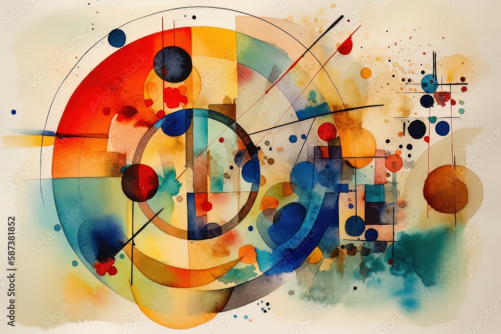 Obraz premium Abstract background with circles and lines. Generative AI