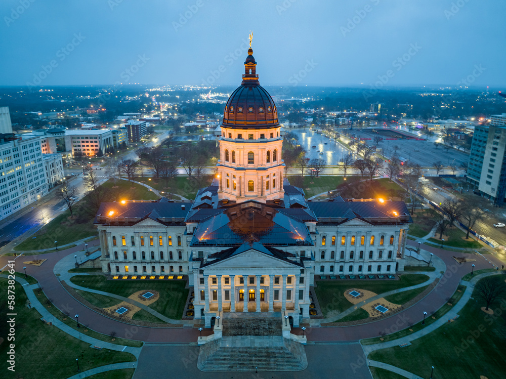 Topeka Kansas Capital Aerial