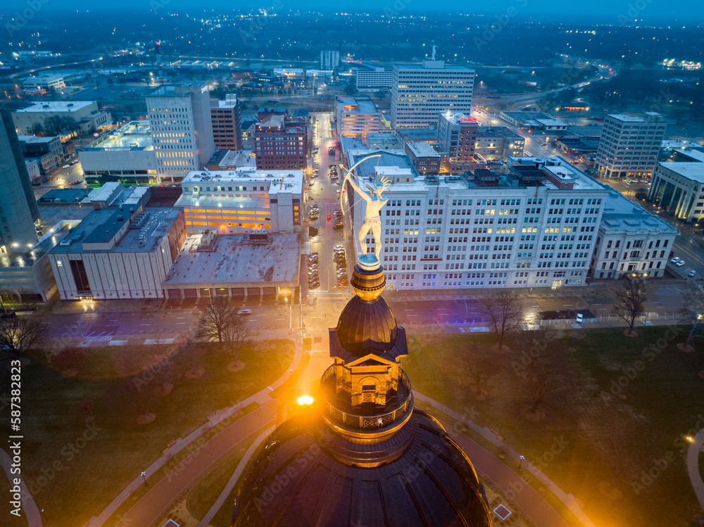 Topeka Cansas Capital Aerial