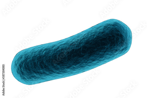 Blue bacteria against white background photo