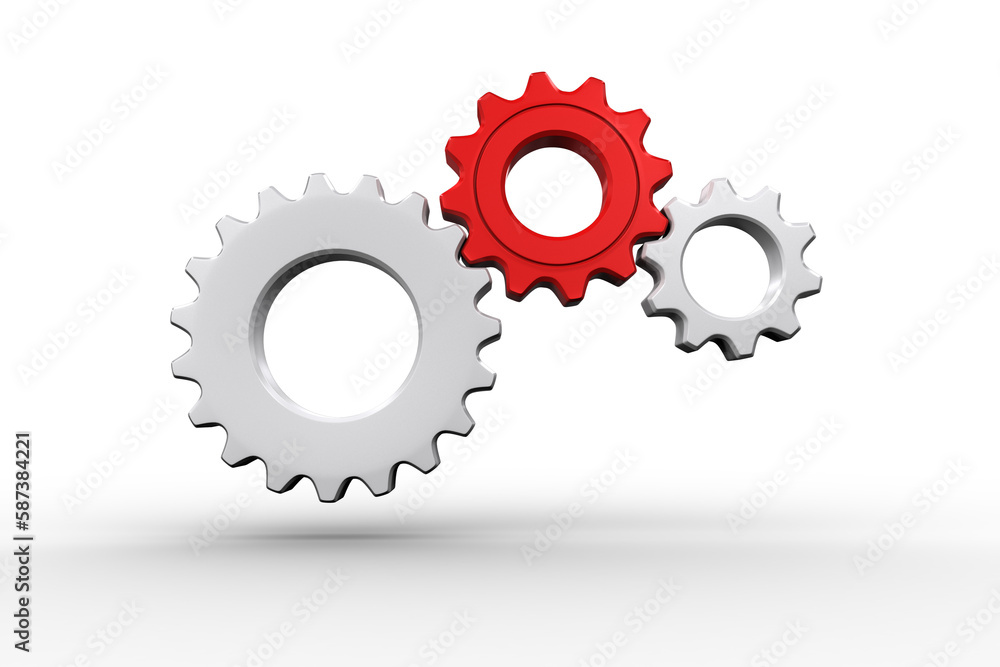 Digitally generated image of colorful gear Digitally generated image of colorful gear