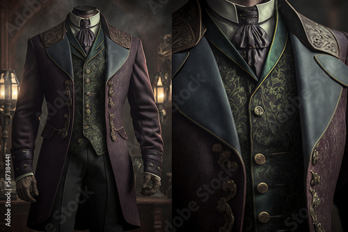 Victorian men clothing - Generated by generative AI photo