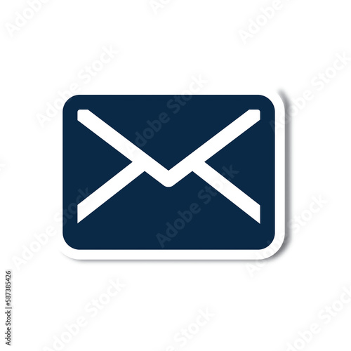 Digitally generated image of mail icon in blue color