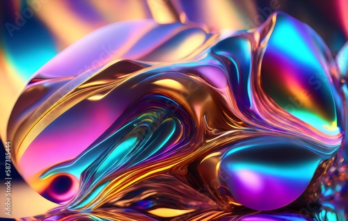a colorful abstract image of a glass object - Generative AI